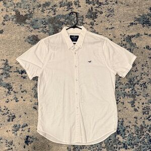Hollister White Casual Button Down Shirt